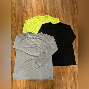 Men's Black, Gray, and Yellow UV protection lightweight swim Shirts XL long